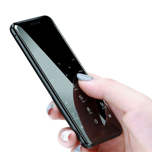 Mini Smartphone V66 + Ultra-Mince avec Double EmPlacement pour Écran Tactile pour enfants - Noir