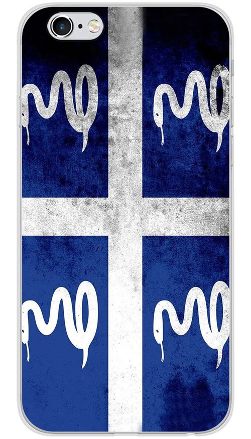 Coque en silicone imprimée compatible iPhone 6 Plus iPhone 6S Plus Drapeau Martinique