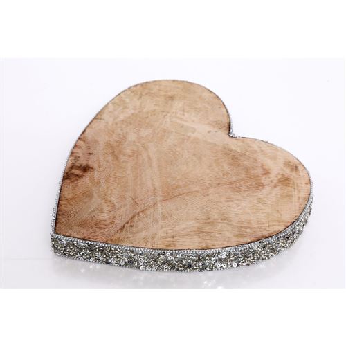 Heart of the home - Décoration de Noël en bois Coeur Natural - Argent - Noël givré - Argent