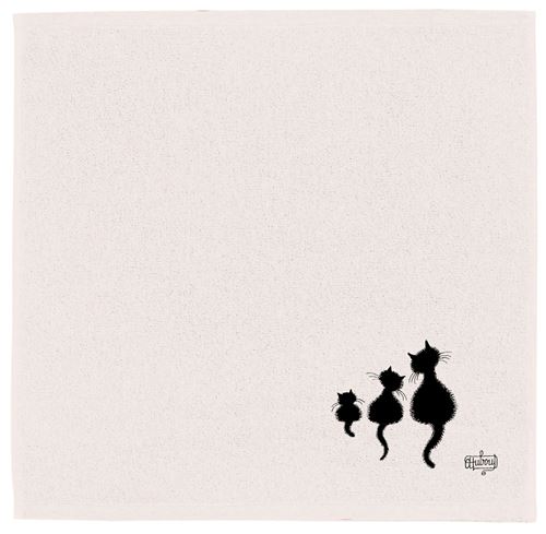 Carre Eponge Dubout 3 Chats ivoire 50 x 50 cm Winkler