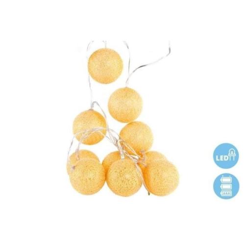 Guirlande boules en coton 6x150 cm rouge nv-132031