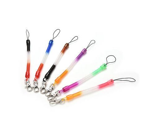 2PCS Chaîne de trousseau de chaîne porte-clés extensible spirale rétractable spirale ressort