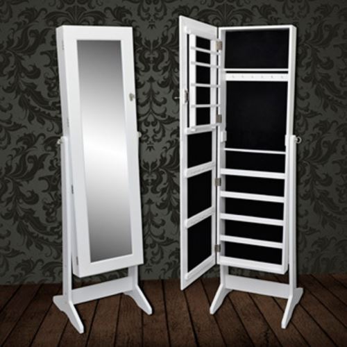 Armoire à bijoux miroir blanc