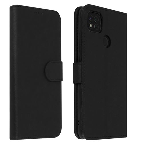 Avizar Étui pour Xiaomi Redmi 9C Folio Intégrale Porte-carte Fonction Support Noir