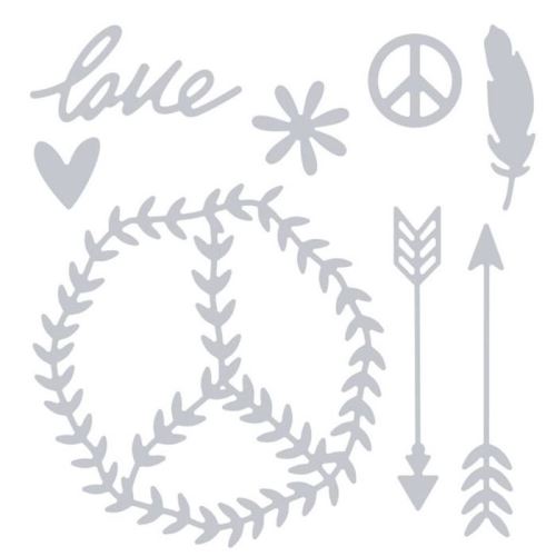 Matrice de découpe pour Sizzix - Peace & Love