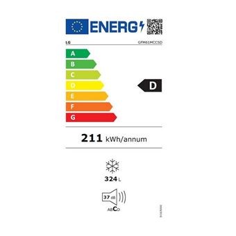 LG GFM61MCCSD - Congélateur - vertical - pose libre - largeur : 59.5 cm - profondeur : 70.7 cm - hauteur : 186 cm - 324 litres - Classe D - carbone