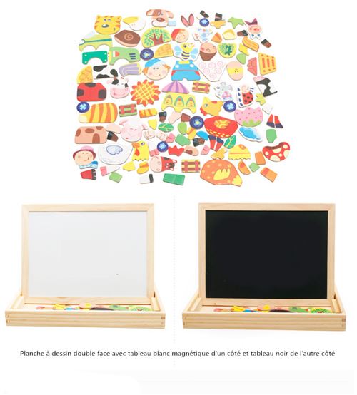 6€83 sur Jouet pour enfants puzzle magnétique chevalet en bois jouet de  puzzle double face - Puzzle - Achat & prix