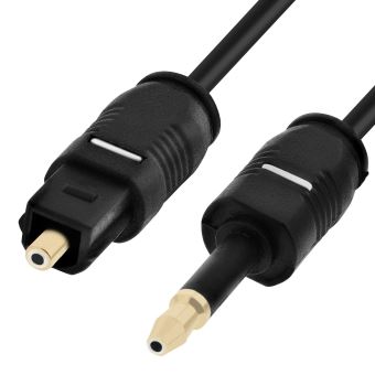 Cable optique audio - cable toslink vers mini toslink pour dvd, ps4, xbox,  lecteur blu ray, wii, ampli, barre de son, freebox, home cinema etc. (2m) -  Câble et connectique HiFi 