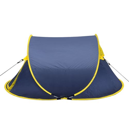 Pop-up tent 2 personen marineblauw / geel
