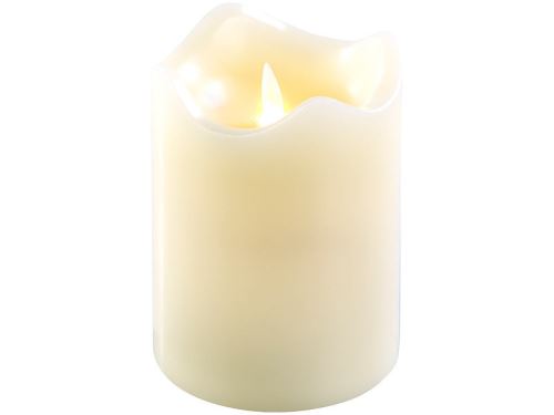 Britesta : Bougie en cire véritable avec flamme LED mobile, 90 x 130 mm, taille M