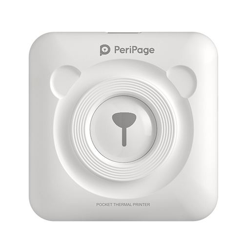 Imprimante thermique Peripage portable sans fil Bluetooth 58 mm avec 9 rouleaux de papier d'impression -blanc