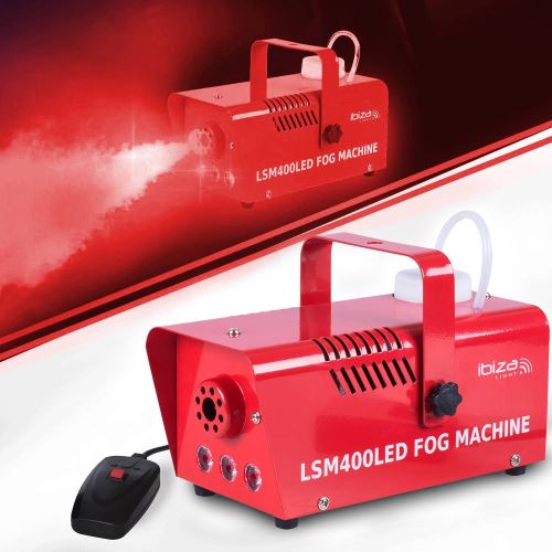 Mini machine à fumée 400W à LED / Rouge - Ibiza Light LSM400LED-RE