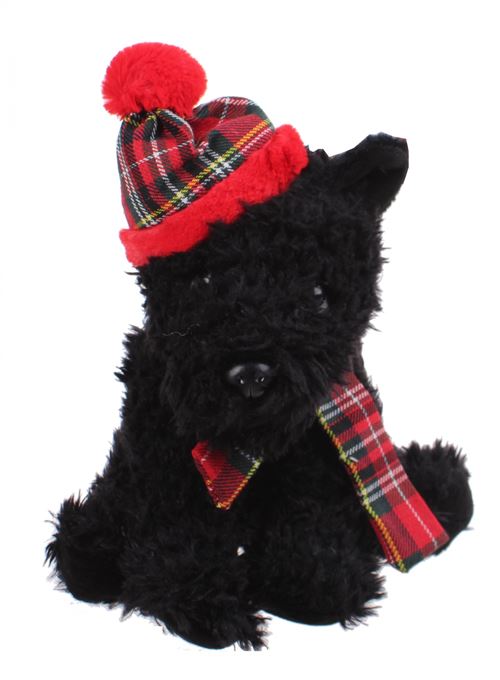 Kamparo peluche chien chien terrier noir 18 cm
