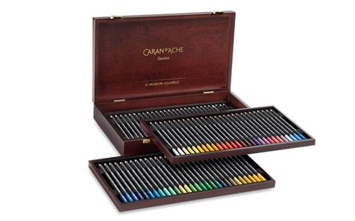 Coffret beaux-arts en bois - 80 crayons aquarellables Museum