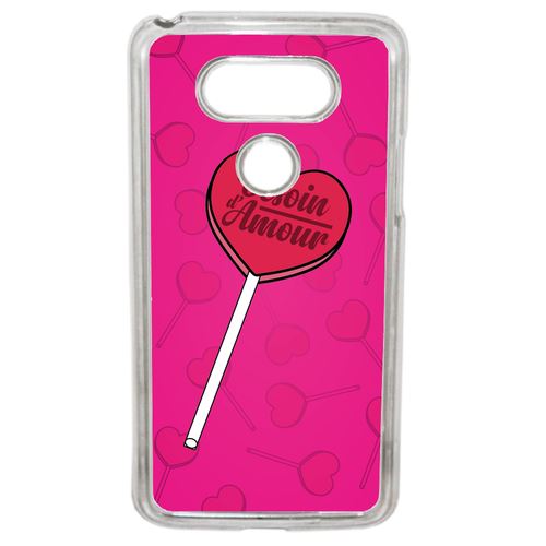Coque Besoin Damour Fond Rose Compatible Lg G5 Transparent
