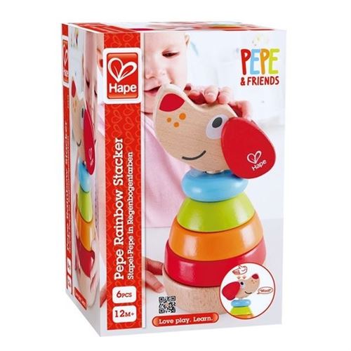Hape Rouge Puppy Arc-En-Ciel A Empiler