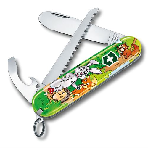 Set My First Victorinox 0.2373.E2 Enfant Lapin - Couteau Suisse de Poche 84 mm - 9 Fonctions