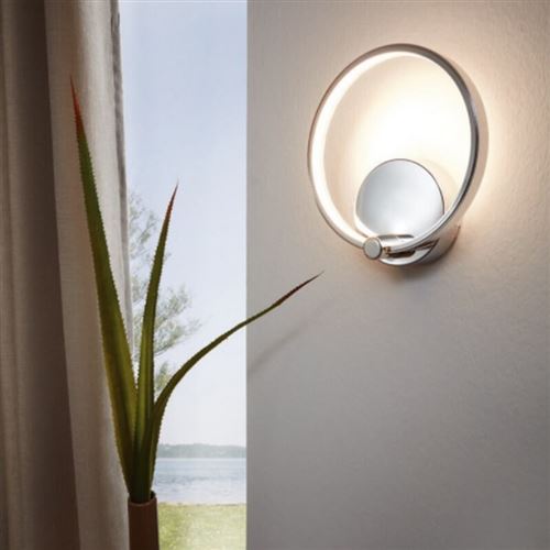 Applique ronde moderne lasana led h19 cm - chrome