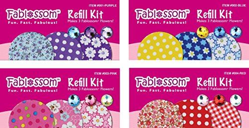 Fablossom Kit de recharge en tissu Craft 4 Pack A - Donne 12 créations de tissu