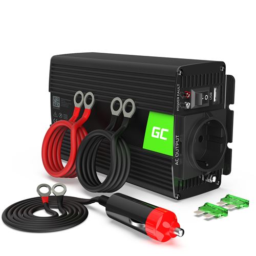 Green Cell® 300W/600W Modifiée Sinus Convertisseur de Tension DC 12V AC 220V/230V Power Inverter sinusoïdale, Onduleur Transformateur avec Connection USB