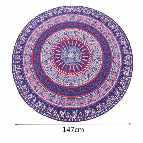 Ronde gradient Mandala Tapestry Plage de pique-nique Throw Tapis de yoga Tapis Blanket Roundie gradient Fleur