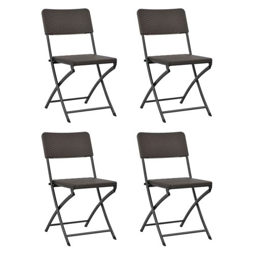 Vidaxl chaises pliables de jardin 4 pcs pehd et acier 44552