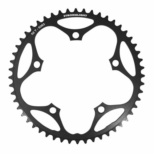 Plateau route diam 130 exter 52dts noir alu 5083 strong 8/9/10v. 5 branches