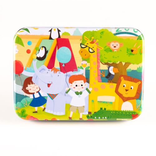 120 pièces de puzzle pour enfants en boîte de fer