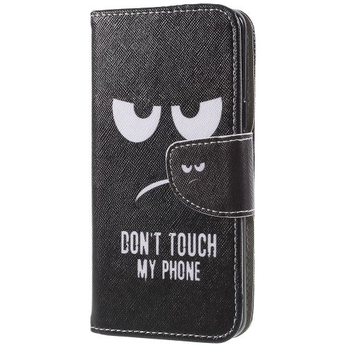 Etui en PU croix d'impression stand texture face en colère pour Samsung Galaxy S9