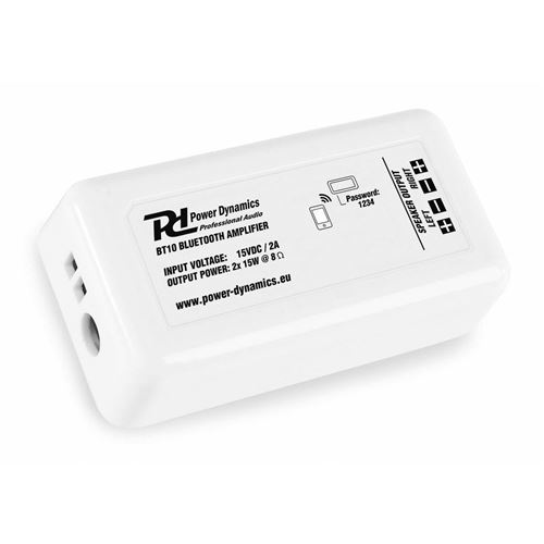 Power Dynamics BT10 – Amplificateur Bluetooth, 2 x 15 Watts - Blanc