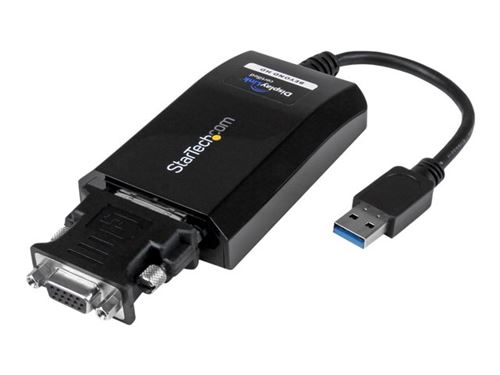StarTech.com Adaptateur vidéo multi-écrans USB 3.0 vers DVI-I ou VGA - Carte graphique externe - Mâle / Femelle - 2048x1152 - Adaptateur USB/DVI - USB type A (M) pour DVI-I (F) - USB 3.0 - 15.2 cm - support 2 048 x 1 152 - noir - pour P/N: DVIDDMM10, D