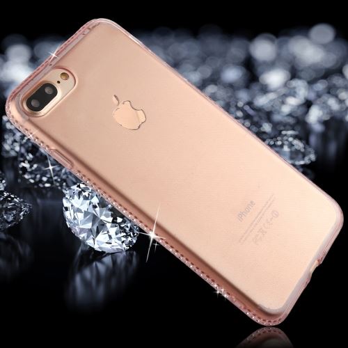 iPhone 8 Plus Coque Protection TPU Bordure Bijoux Rose ALS50508