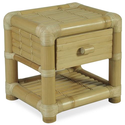 vidaXL Table de chevet 45 x 45 x 40 cm Bambou naturel