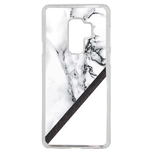 Coque Rigide Pour Samsung Galaxy S9 Plus Motif Marbre Blanc Noir
