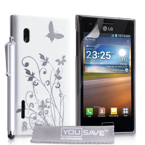 Yousave Accessories LG-FA01-Z081P Pack de Housse + Stylet + Film de Protection d'Ecran pour LG Optimus L5 E610