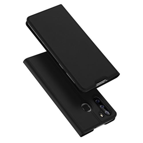 Etui en PU avec porte-carte noir pour votre Samsung Galaxy A21