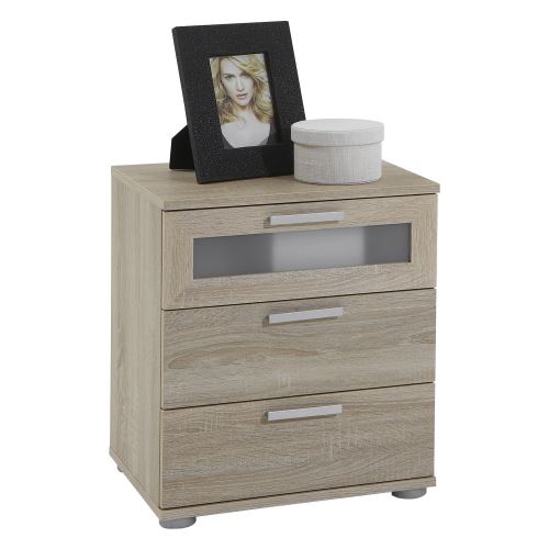 FMD 616-002_ei Jack 2 Chevet avec Trois Tiroirs Chêne 45 x 53,5 x 38 cm