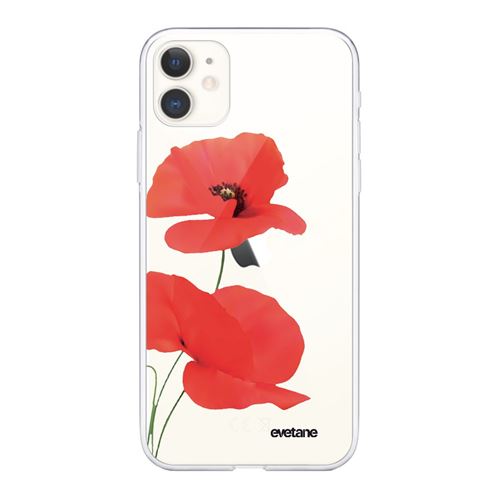 Coque pour iPhone 11 souple transparente Coquelicot Motif Ecriture Tendance [®]