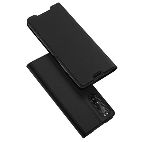 Etui en PU avec porte-carte noir pour votre Sony Xperia 1 II