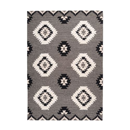 Paris Prix Gris Tapis Ethnique À Poils Courts "Ethnie" 160 X 230 Cm