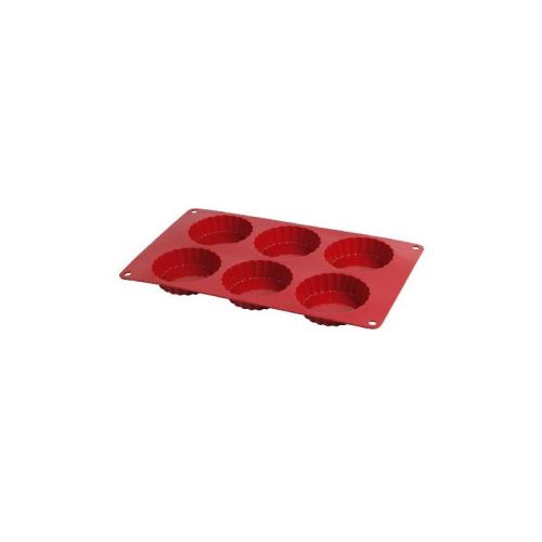 moule silicone 6 tartelettes rouge