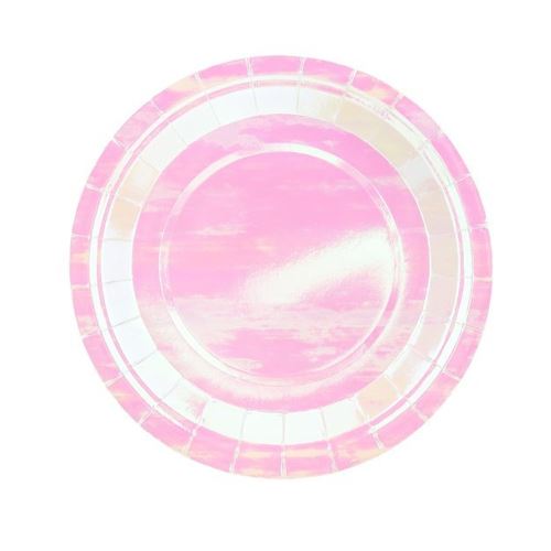 6 assiettes rose iridescent 23cm