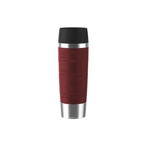 Emsa -0000515617 - travel mug 0,5l revetement silicone rouge mûre