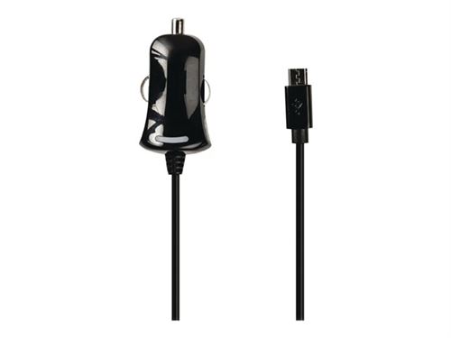 Valueline - Adaptateur d'alimentation pour voiture - 10 Watt - 2100 mA (Micro-USB de type B) - sur le câble : Micro-USB - noir