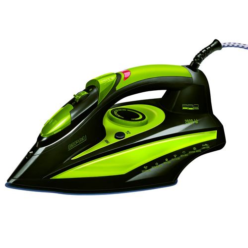 MPM MZE-04/C Fer à vapeur, semelle céramique, repassage vertical, choc vapeur, autonettoyant 2800W Verde
