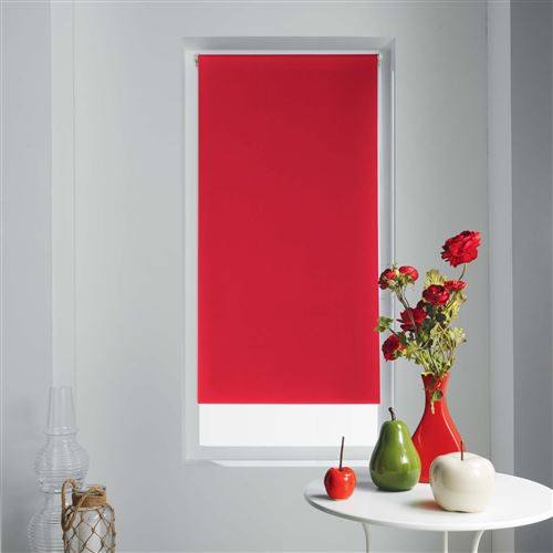 Store enrouleur occultant 120 x 180 cm polyester occult Rouge