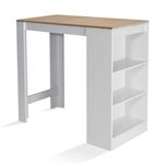 Table Haute Bar Phoenix 113cm - Style Bois Et Noir Pour Cuisine Ou Bureau