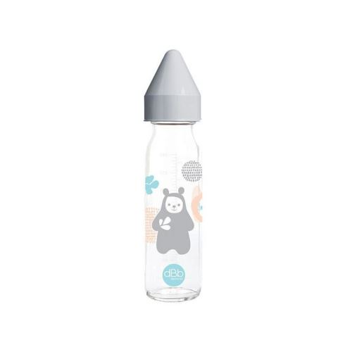 DBB REMOND Biberon « Bao Verre 240 Ml Regul'air Tétine Non Silicone - System Gris - S/Bte