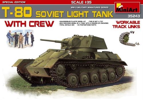 T-80 Soviet Light Tank W/crew Specialedi - 1:35e - Miniart