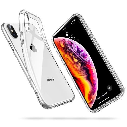 Apple iPhone Xs Max Housse Etui Housse Coque de protection Silicone [Transparent]